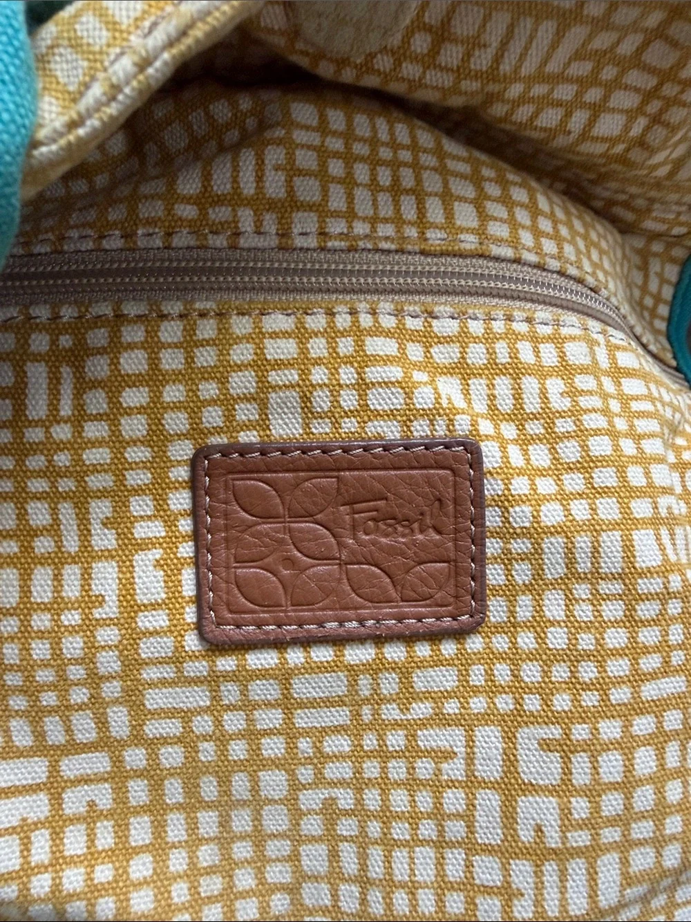 Fossil KeyPer Coated Canvas Hobo Tote Floral Flowers Tote Shoulder Bag Used